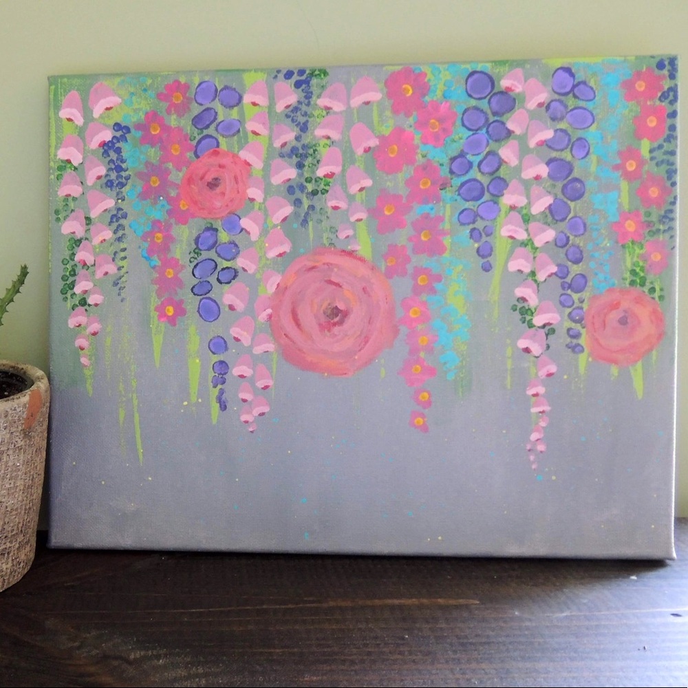 Hand-painted Flower Canvas Painting